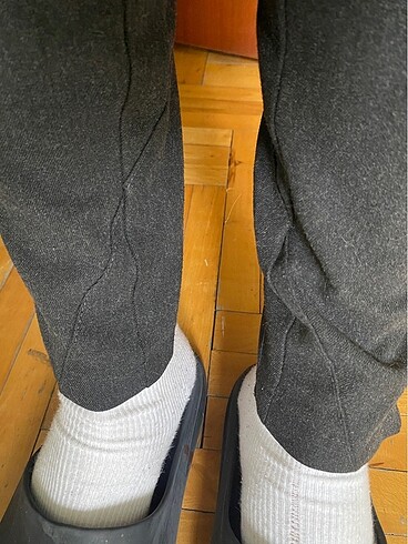 34 Beden gri Renk Adil Işık düşük bel kumaş pantolon/ jean