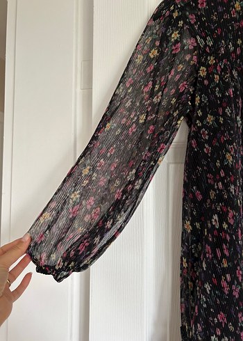 Zara V Yaka Pilili Bohem Çok Renkli Elbise