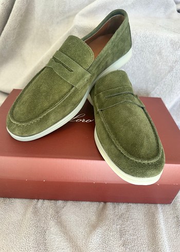 Loro Piana Haki Suet Loafer