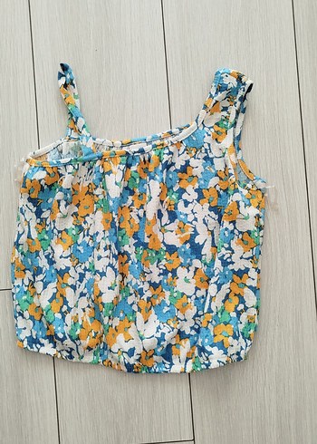 LC Waikiki Renkli Çiçek Desenli Askılı Mini Bluz