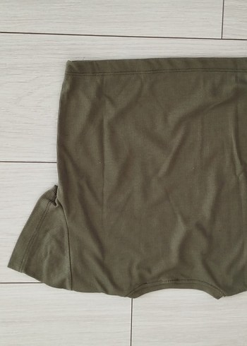 Haki Kısa Kollu Basic Tişört - Görsel 2