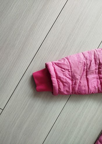 Kürklü Kapüşonlu Pembe Kız Mont - Görsel 5