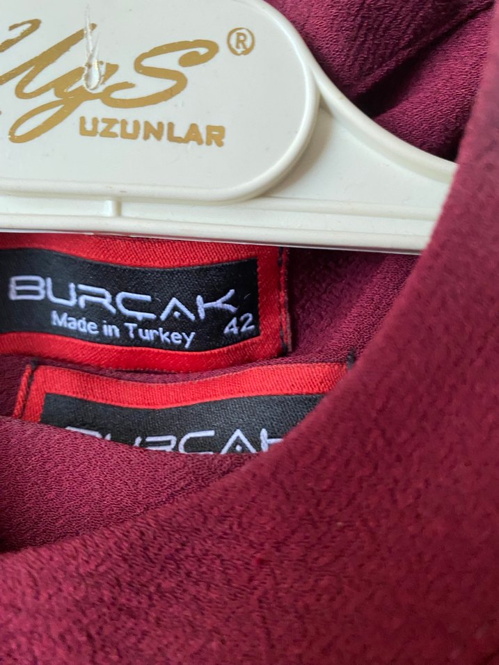 Bordo Uzun Salaş Drapeli Etek ve Yelek - Görsel 3