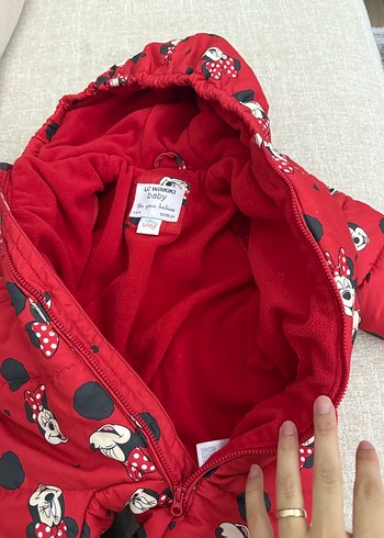 Kapüşonlu Kız Bebek Desenli Kırmızı Tulumu astronot - Görsel 3