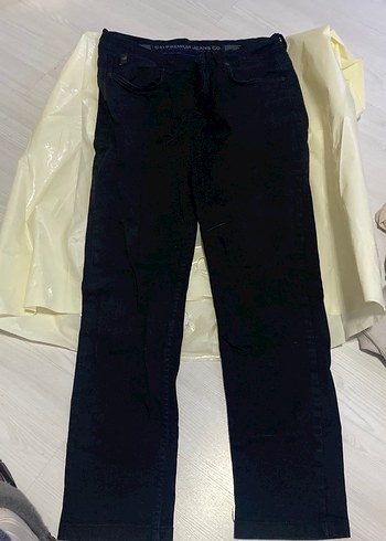 Siyah Regular Fit erkek Denim Pantolon