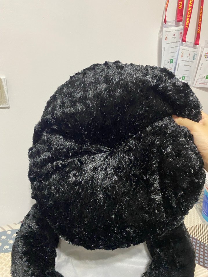 Siyah Peluş kedi yatağı - Görsel 2