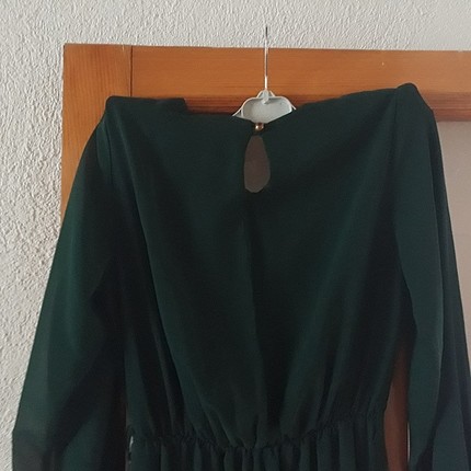 uzun elbise zümrüt yeşil 