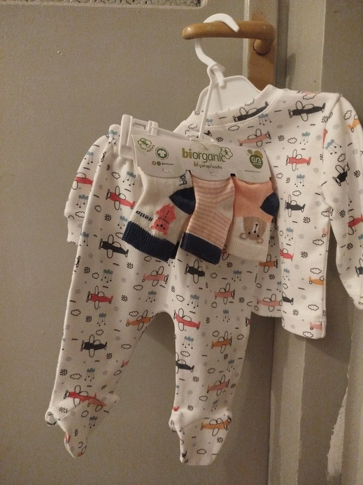 hastane çıkışı Uzun Kollu Baskılı Bebek Erkek Takımı - Görsel 3