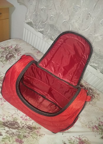 Renkli Baskılı Kırmızı Bebek Çantası - Görsel 3