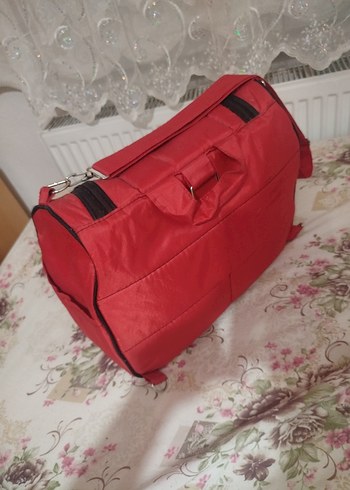 Renkli Baskılı Kırmızı Bebek Çantası - Görsel 2