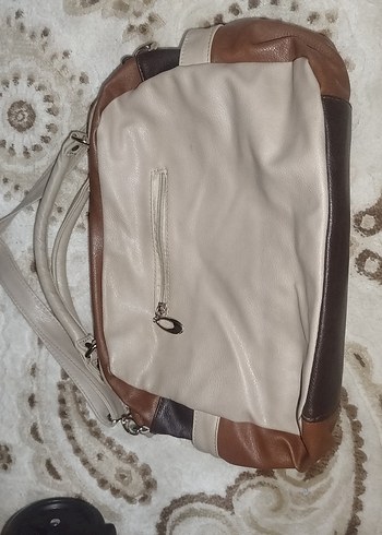 Bej Deri Kadın Çanta Tokalı - Görsel 2