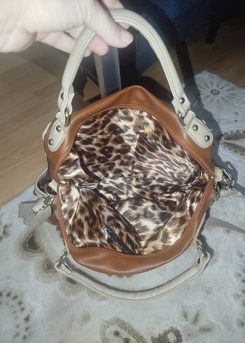 Bej Deri Kadın Çanta Tokalı - Görsel 3