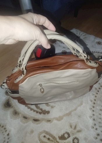 Bej Deri Kadın Çanta Tokalı - Görsel 4