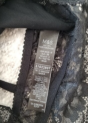 xs Beden Marks and Spencer Siyah Dantel Bralet