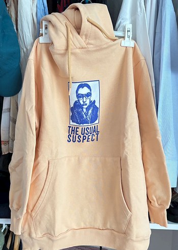 Pull and Bear Bej Baskılı Oversize Sweatshirt