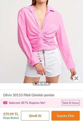 Dilvin pembe gömlek
