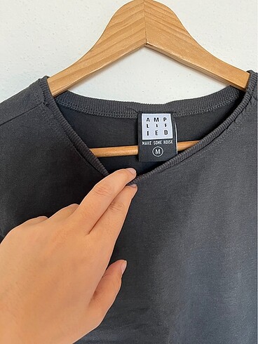 Zara Zara crop kısa siyah antrasit tişört