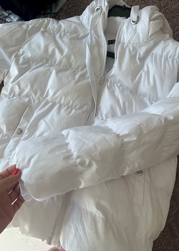 l Beden beyaz Renk Beyaz şişme mont