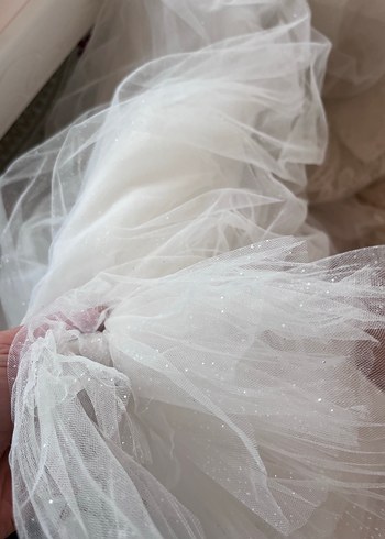 Beyaz simli  Tül - Görsel 2