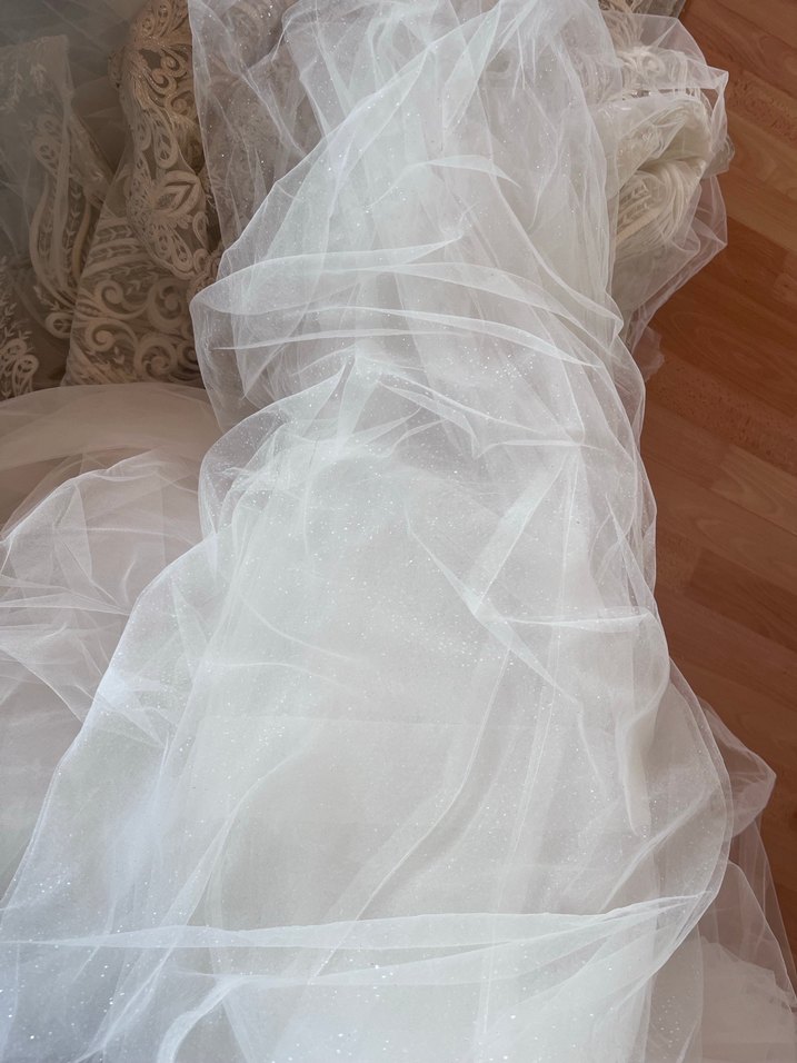 Beyaz simli  Tül - Görsel 3