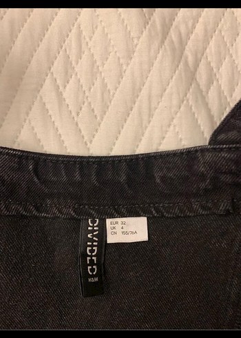 xs Beden gri Renk Gri Batik Desenli Denim Mini Elbise