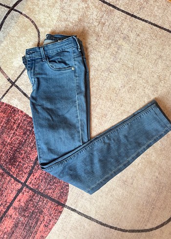 Kadın Mavi Dar Kesim Denim Pantolon