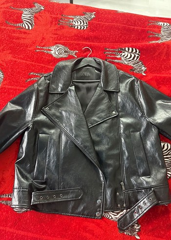 Zara Zigzag Fermuarli Siyah Deri Zara Ceket