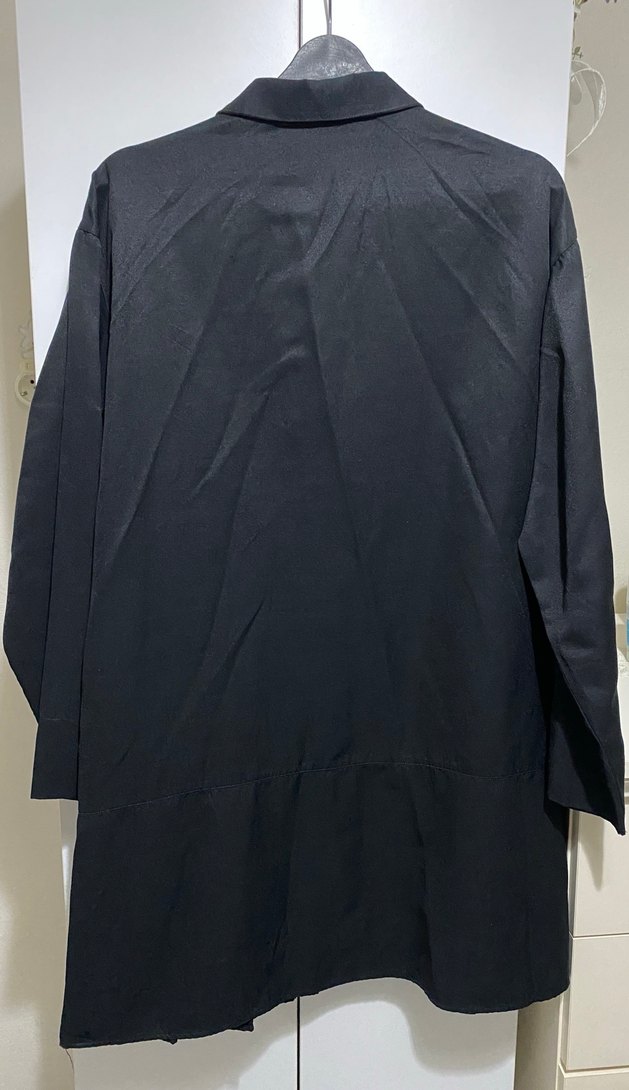 Uzun Siyah Pilili Kadın Gömlek - Görsel 2