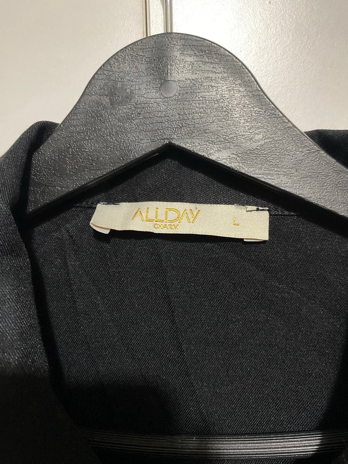 Uzun Siyah Pilili Kadın Gömlek - Görsel 3