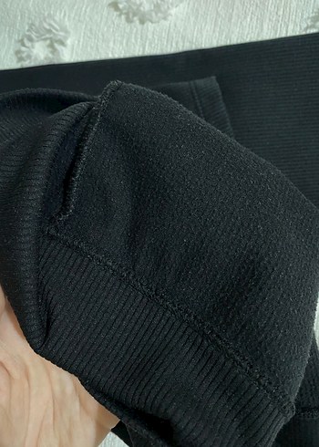 Siyah Fitilli Kadın Tayt - Görsel 4