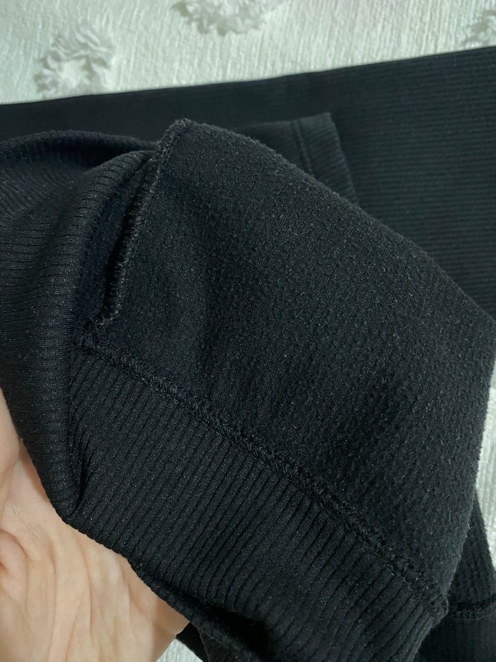 Siyah Fitilli Kadın Tayt - Görsel 4