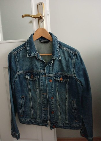 Düğmeli Kadın Mavi Denim Ceket - Görsel 4