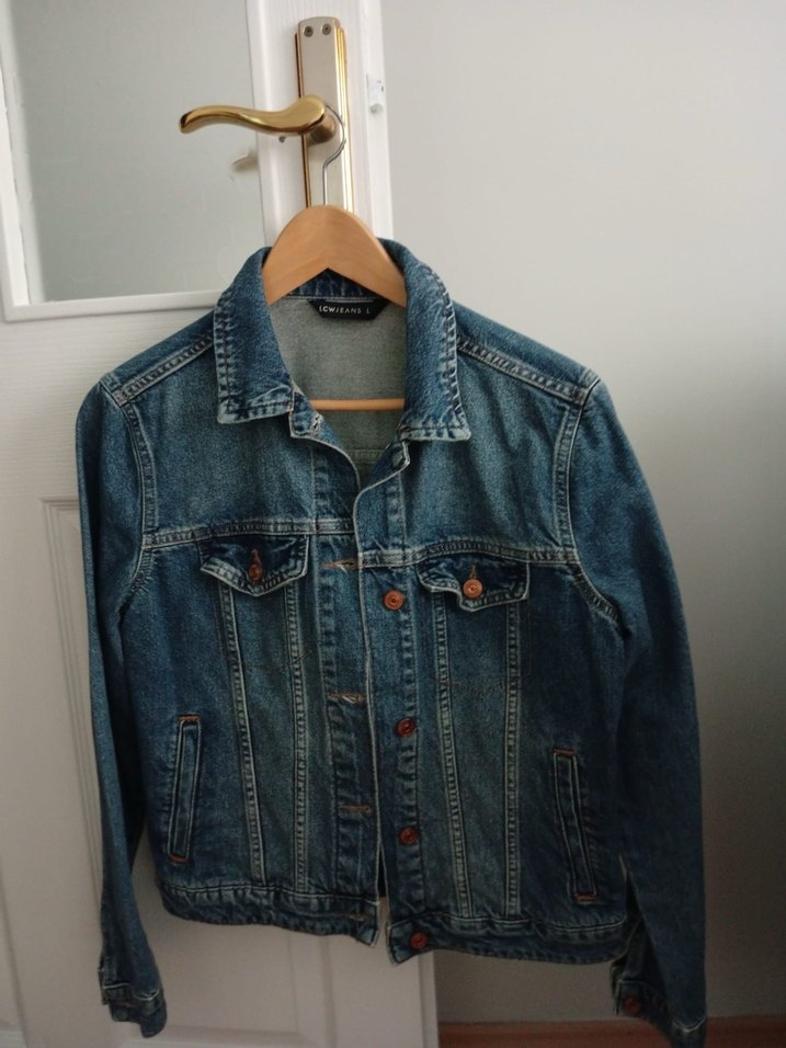 Düğmeli Kadın Mavi Denim Ceket - Görsel 4