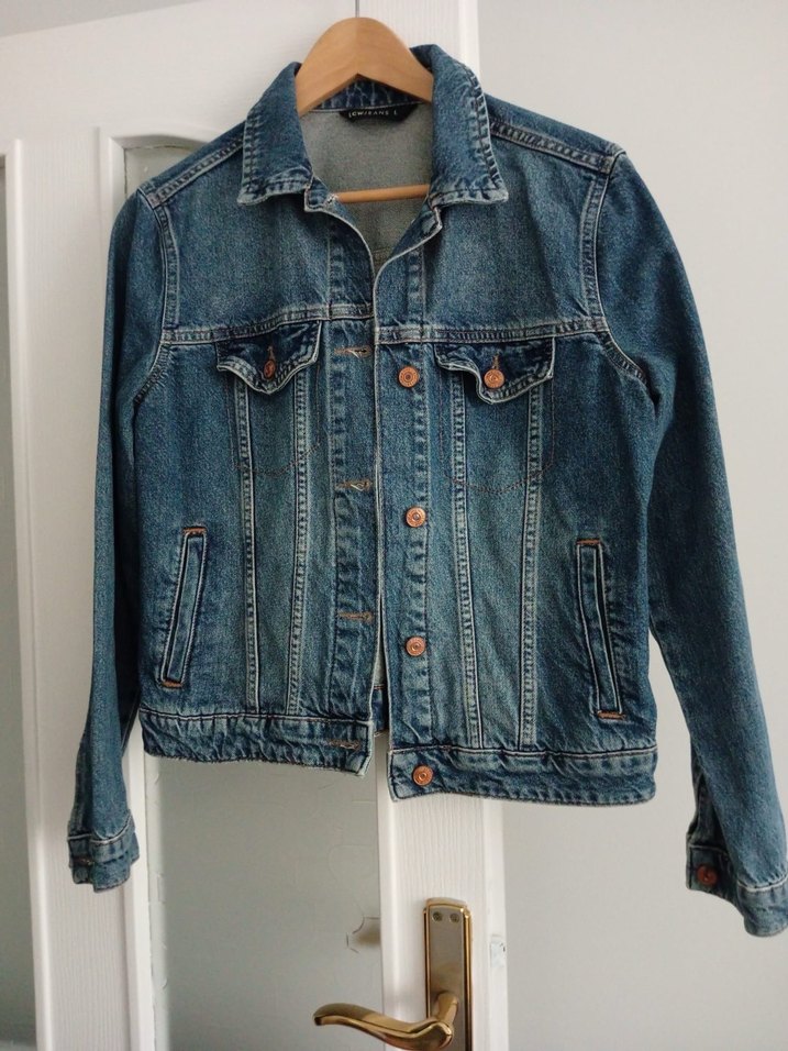 Düğmeli Kadın Mavi Denim Ceket - Görsel 3