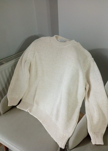 Beyaz Örgü Kadın Kazak - Görsel 2