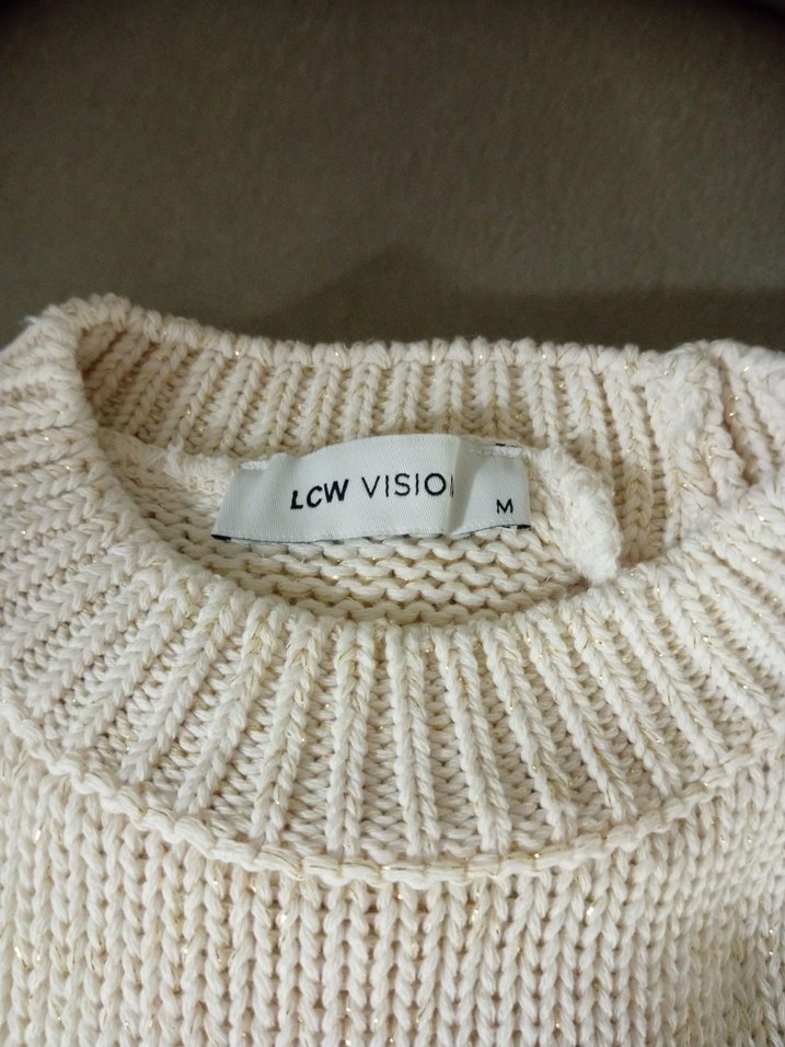 Beyaz Örgü Kadın Kazak - Görsel 4