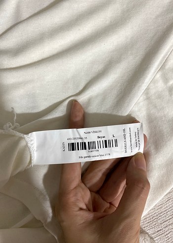 Uzun Kollu Beyaz Bluz - Görsel 5