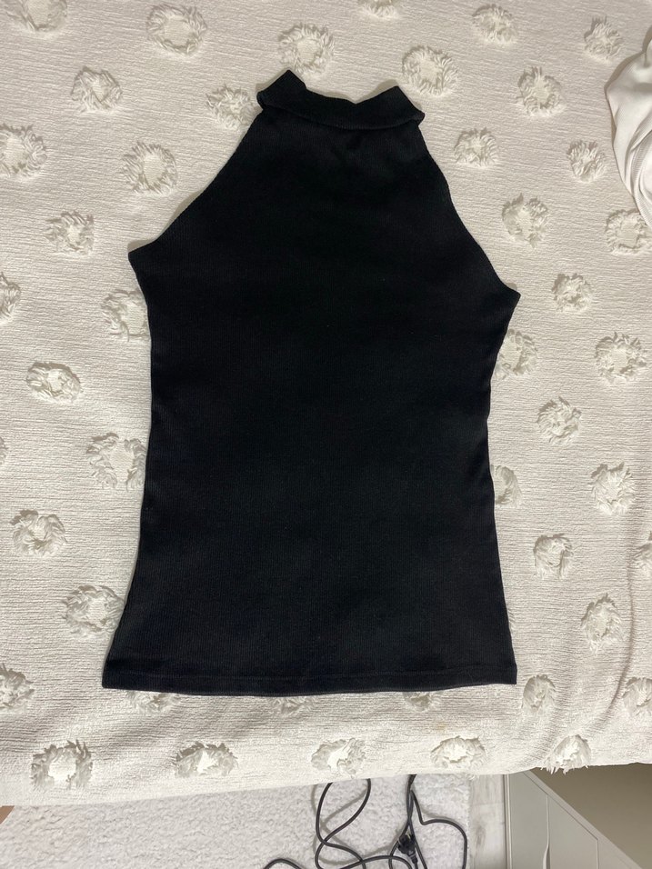 Halter Yaka Siyah Bluz - Görsel 2