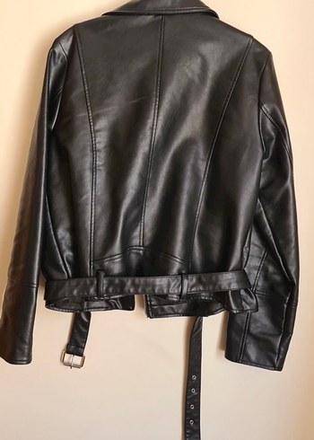 Defacto Kadın Siyah Deri Biker Ceket