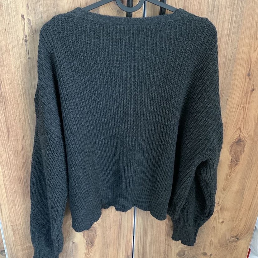 Düğmeli Gri Midi Kadın Hırka - Görsel 3