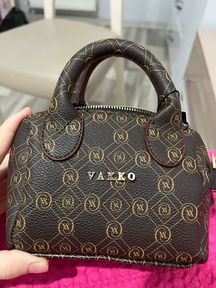 Vakko Desenli  Deri Kadın Çanta - Görsel 5