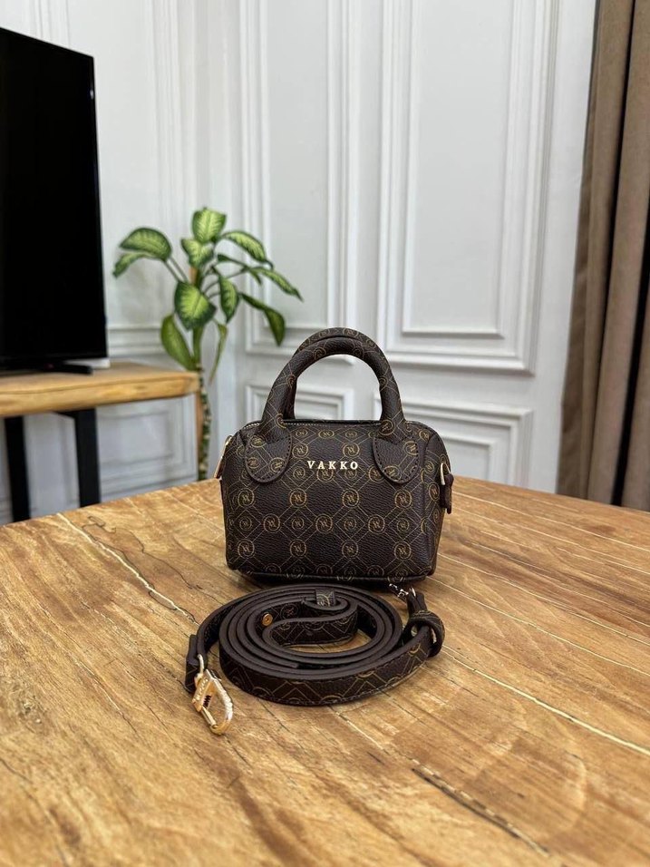Vakko Desenli  Deri Kadın Çanta - Görsel 2