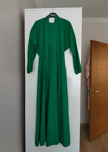 Uzun Yeşil Kadın Elbise - Görsel 3