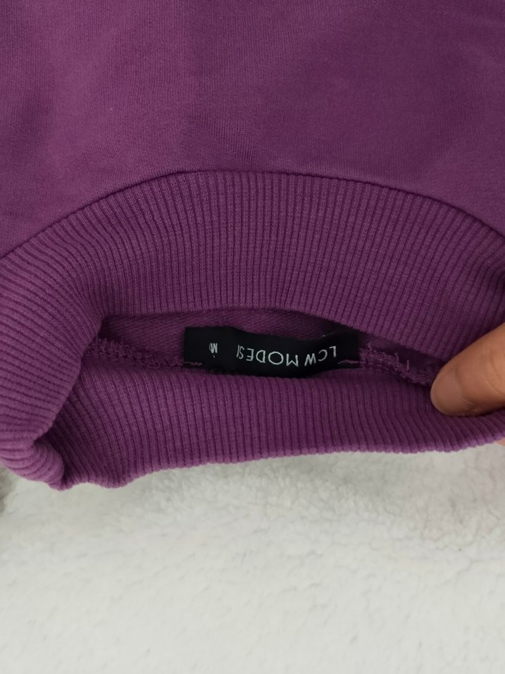 Mor Uzun Kollu Basic Sweatshirt - Görsel 4