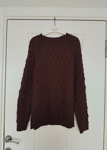 Kadın Kahverengi Örgü Kazak - Görsel 2