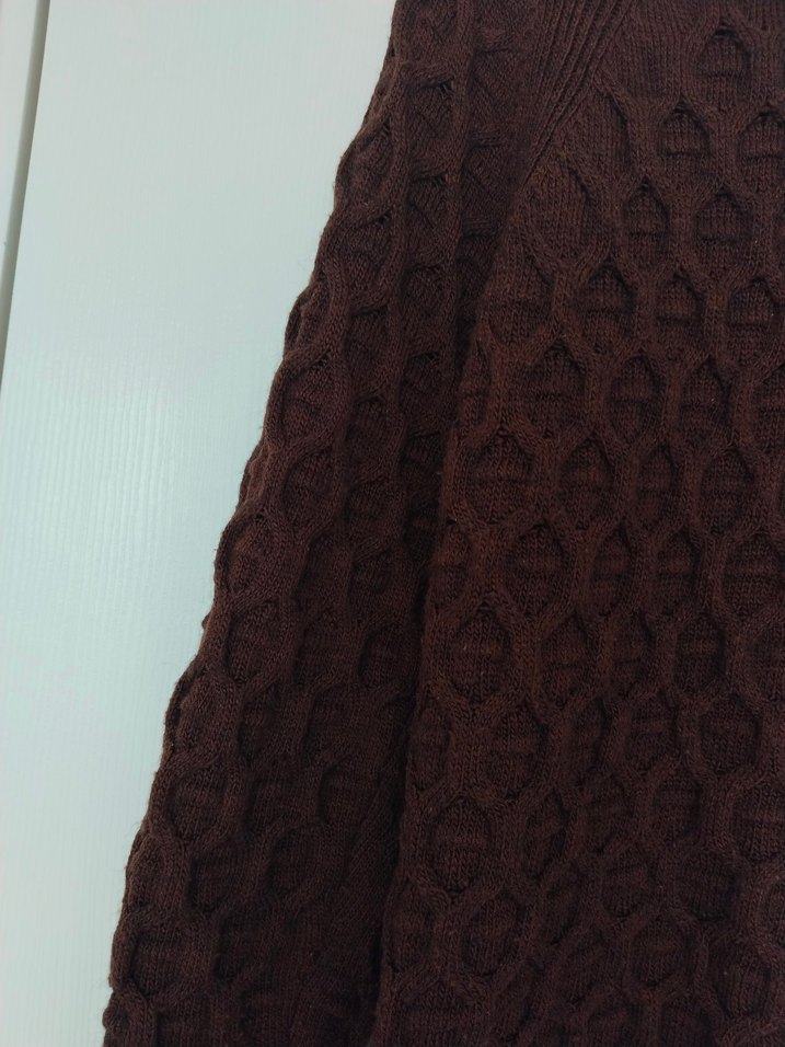 Kadın Kahverengi Örgü Kazak - Görsel 3
