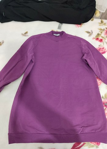 Mor Uzun Kollu Rahat Sweatshirt - Görsel 3