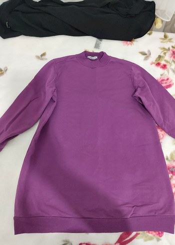 Mor Uzun Kollu Rahat Sweatshirt - Görsel 2