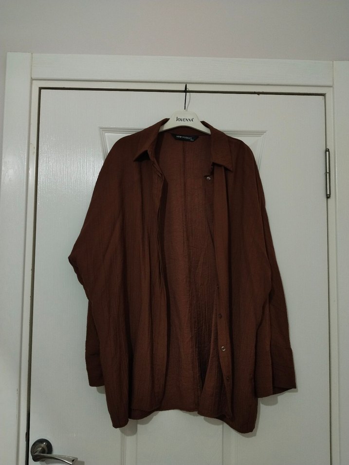 Kadın Kahverengi Gömlek - Görsel 2