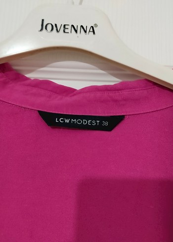 Pembe Keten Salaş Uzun Kollu Gömlek - Görsel 5